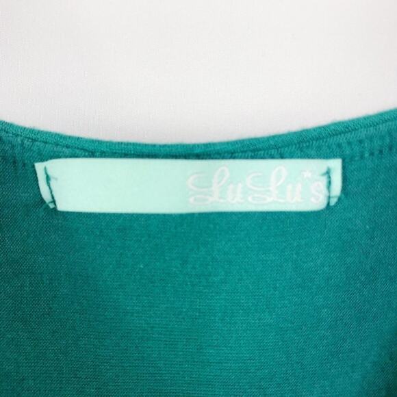 Lulus Flounce Green Knit Slit Maxi Dress NWOT - Picture 8 of 13